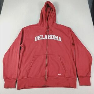 Oklahoma Sooners Hoodie Sweatshirt Mens XL Red NCAA Football Nike Full Zip